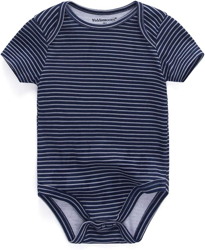 Kiddiezoom Baby Bodysuit Newborn Short Sleeve baby One-Piece Cotton 5-Pack baby clothes
