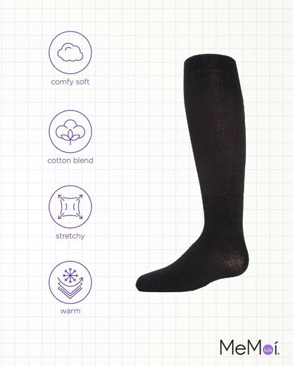 MeMoi Soft Pima Cotton Tights for Girls, Soft and Lightweight Opaque Tights for girls - Sizes 8 to 16