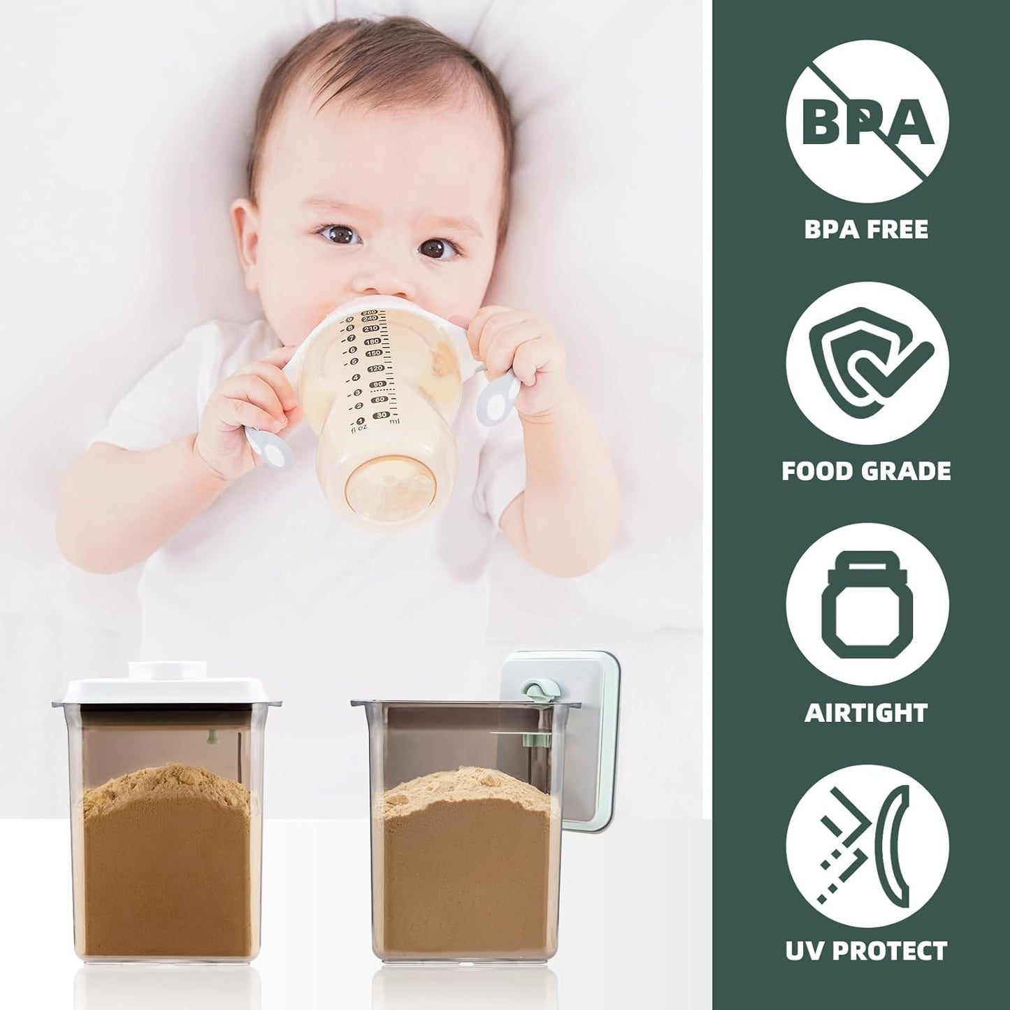 Pop Airtight Formula Container, 2300ml Baby Formula Dispenser on The Go - BPA-Free Formula Holder