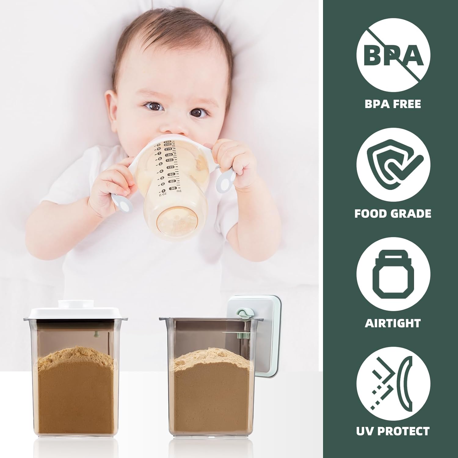 Pop Airtight Formula Container, 2300ml Baby Formula Dispenser on The Go - BPA-Free Formula Holder