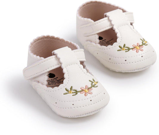 Baby Shoes Mary Jane Flats Non Slip Soft Sole Infant Toddler Sneakers First Walkers Party Christmas Dress Shoes