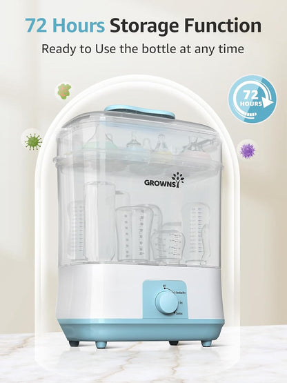 GROWNSY Adjustable 3 in 1 Large Bottle Sterilizer and Dryer, Electric Steam Baby Bottle Sterilizer