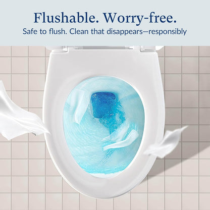 Flushable Wet Wipes - 9 Large & 6 Travel Packs (600 Ct) - XL Unscented Body & Hand Wipes with Vitamin E & Aloe - For Adults, Kids & Children - All-in-One for Home, Bathroom, Car & On-the-Go Freshness