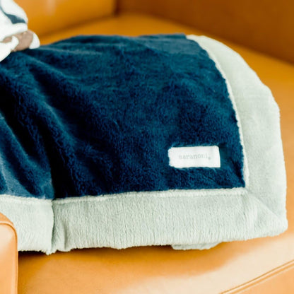 SARANONI Security Blankets for Babies Super Soft Boutique Quality Lush Luxury (Navy Gray, Receiving