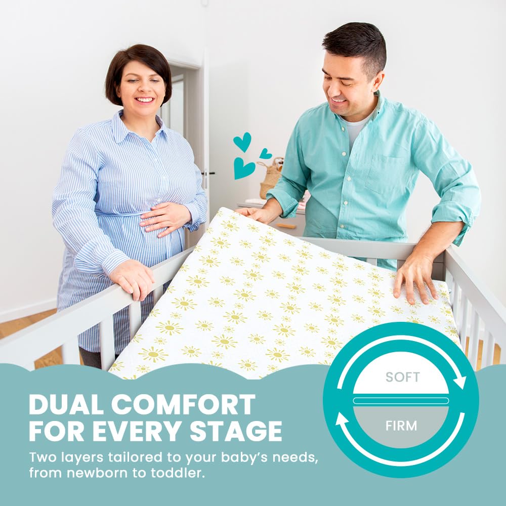 Breathable Crib Mattress, Washable High Rebound Foam for Baby Cribs, Fits Standard Toddler Beds