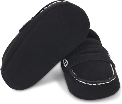 LONSOEN Baby Girls Boys Loafers Prewalker Dress Crib Shoes
