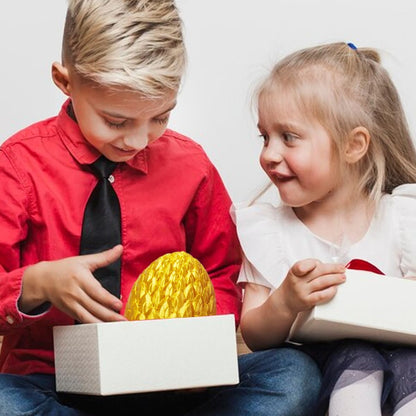 3D Printed Dragon in Egg, Beautiful Flexible Crystal Dragon, Gifts for Adults and Kids (Gold)