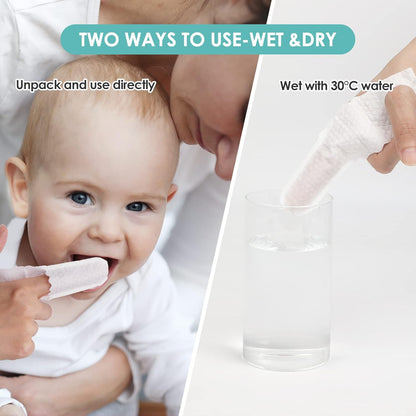 dearlomum Toddler Baby Dry Wipes, Newborn Tongue Cleaner, 60PCS Disposable Infant Wipes Clean