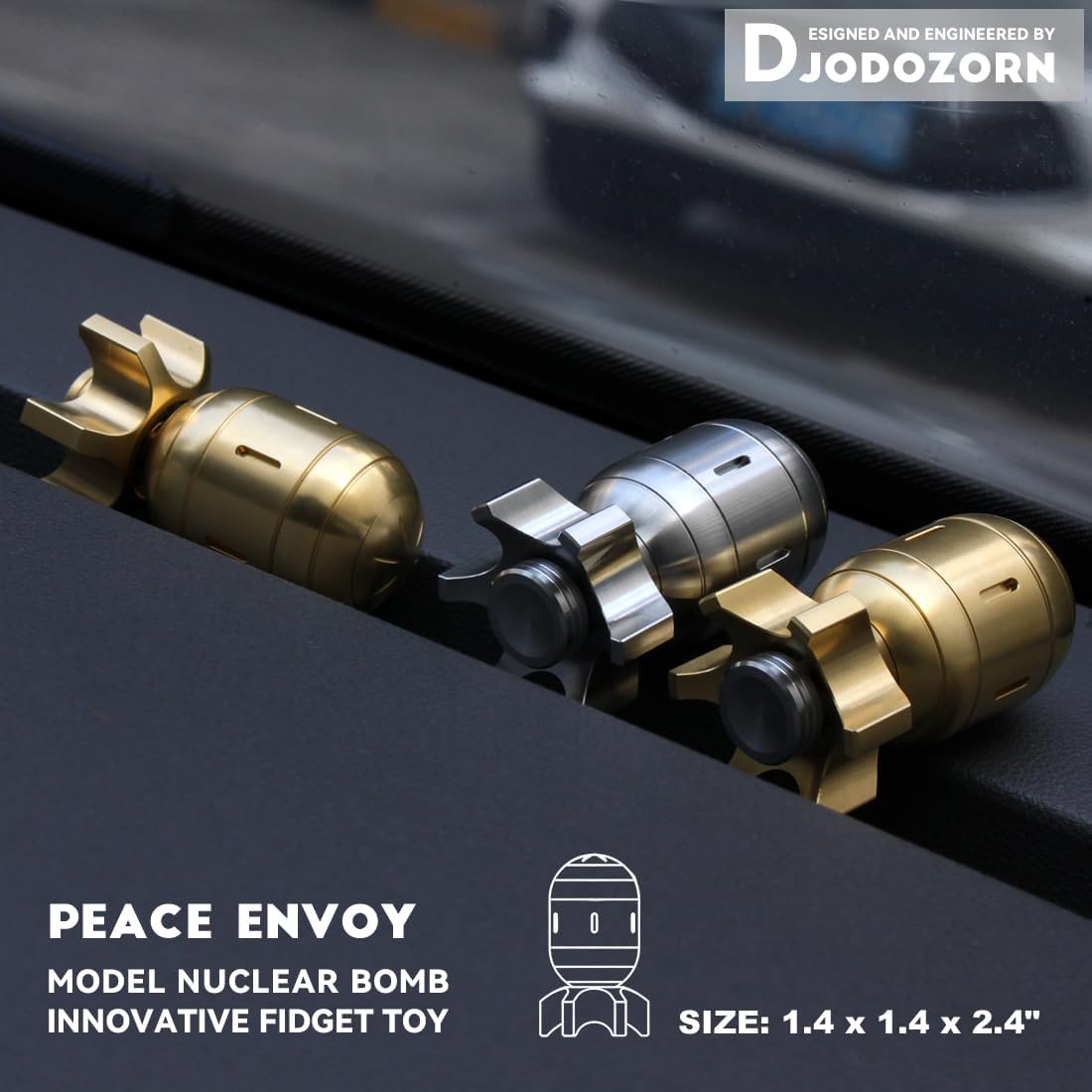 Atomic Bomb Fidget Toys, Metal Fidget Spinners, 3 in 1 Executive Desk Toy, EDC Clicker, Office Sculpture Home Decor, Stress Relief, Gifts for Teens Men Adults (Stainless Steel)