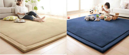 Stylish Coral Velvet Mat, V-mix Handmade weaving Plush Foam Play Crawling mat for Baby, Toddler, and Children Play Mat, Yoga Mat, Exercise Mat-Cushy- Soft & Thick Hypoallergenic, Non-toxic, Reversible