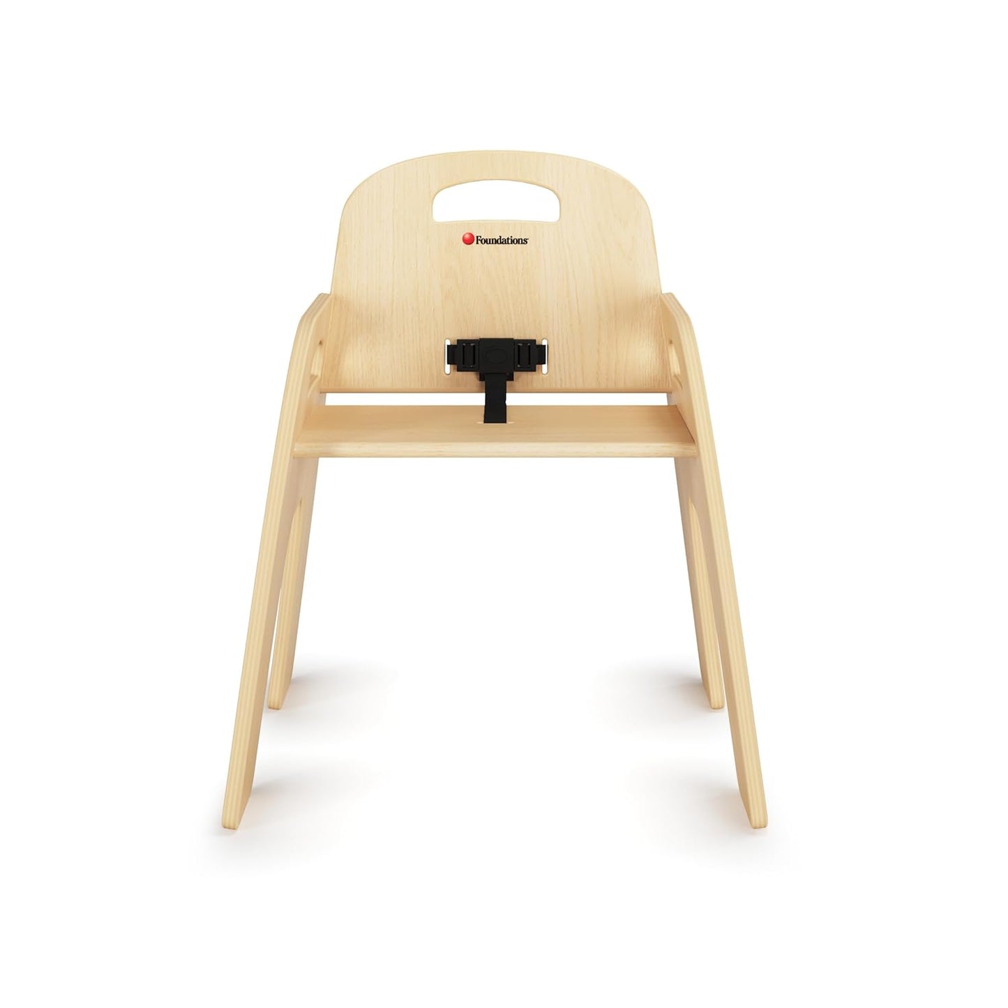 Foundations Simple Sitter 13” Low Wood Feeding Chairs, Wide No-Tip Base, Adjustable Safety Harness