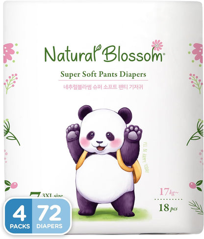 Pull-On Baby Diapers | Ultra-Slim, Hypoallergenic, Super Soft, Vegan | Size 7 (5T-6T, 37 lbs and Over) | 72 Count