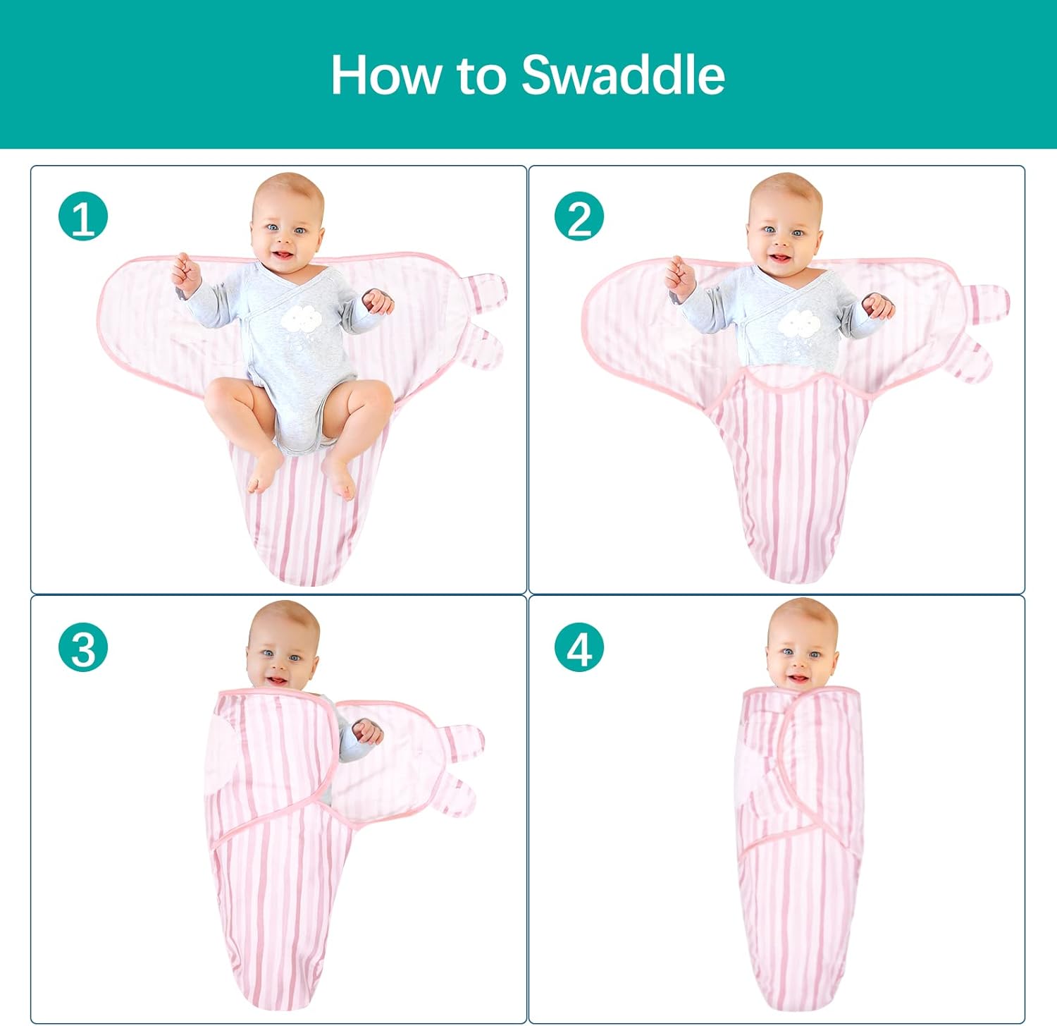 Biloban Swaddle Blankets for Baby Girl, Baby Swaddles 3-6 Months, Baby Swaddle Cotton, Newborn