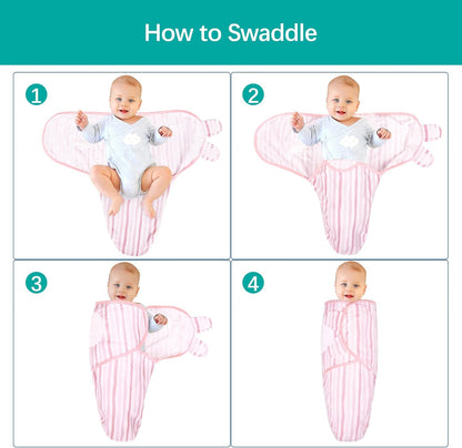 Biloban Baby Swaddles 0-3 Months for Girls - Cotton Swaddle Blanket, Newborn Essentials, Lovely
