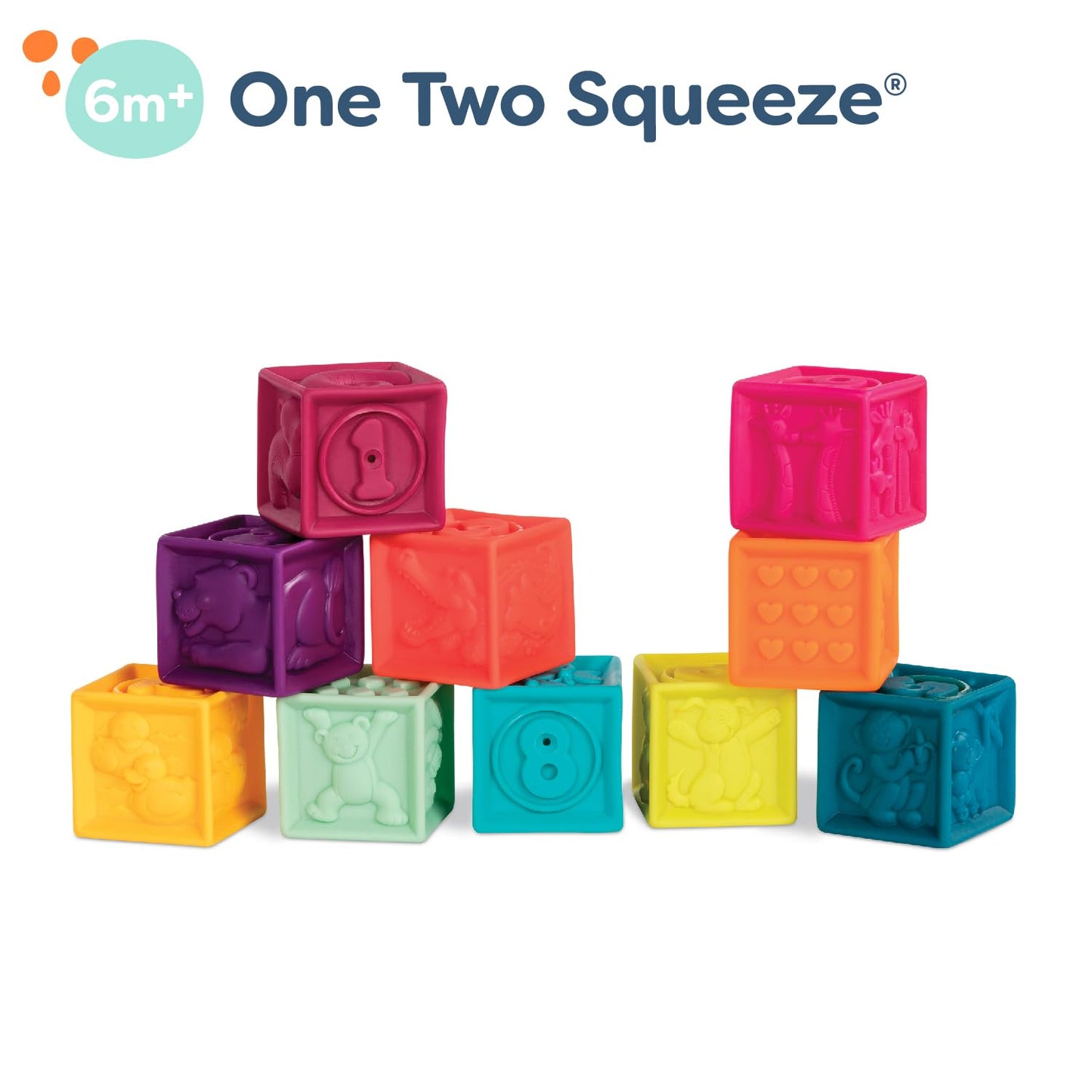 B. toys One Two Squeeze, 10 Soft Stacking Blocks, Blocks - 2, Baby