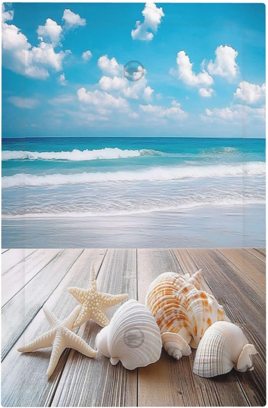 Light Switch Cover Plate Beach Waves Brown Wood Starfish Shells 1 Gang No Device Blank Electrical