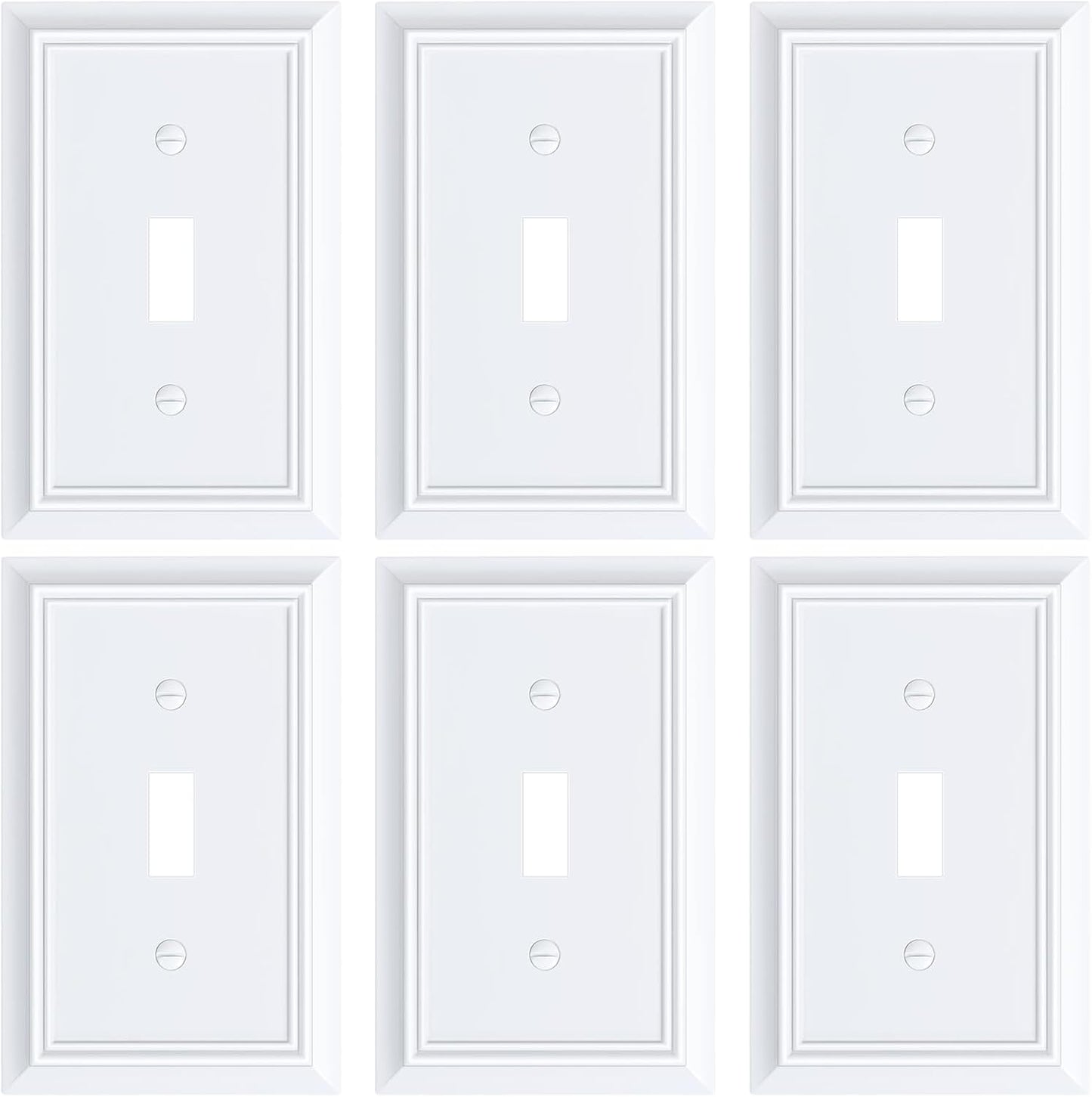 6-Pack Single Toggle Light Switch Cover Plate, Durable Natural Bamboo Fiber Decorative Switch Plate