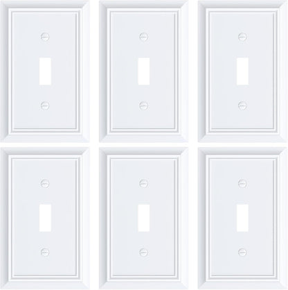 6-Pack Single Toggle Light Switch Cover Plate, Durable Natural Bamboo Fiber Decorative Switch Plate