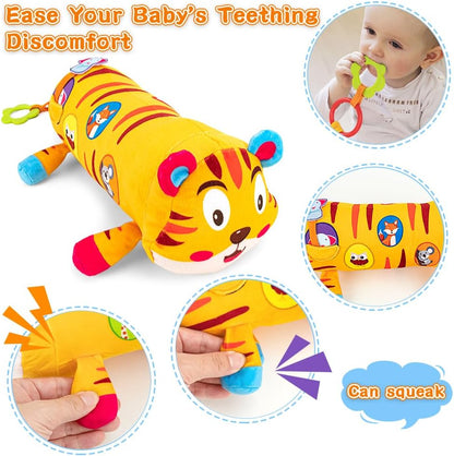 Tummy Time Toys,3-in-1 Tummy time Mat & Baby Mirror & Pillow- High Contrast Black and White Baby Toys for Early Education,Newborn Infant Activity Mat Set for 0 3 6 12 Month