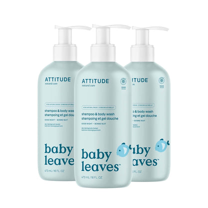 ATTITUDE 2-in-1 Shampoo and Body Wash for Baby, EWG Verified, Dermatologically Tested, Vegan, Good
