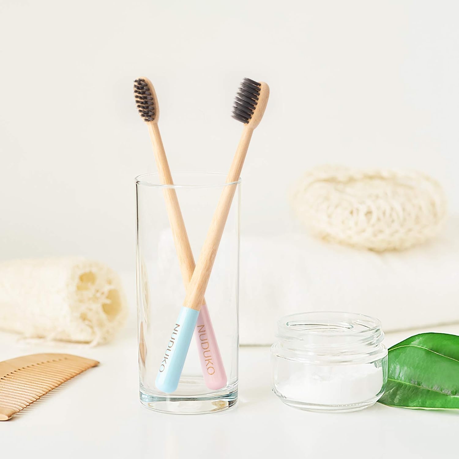 Biodegradable Bamboo Charcoal Toothbrushes, Soft Bristle, Eco-Friendly, Sustainable, BPA Free