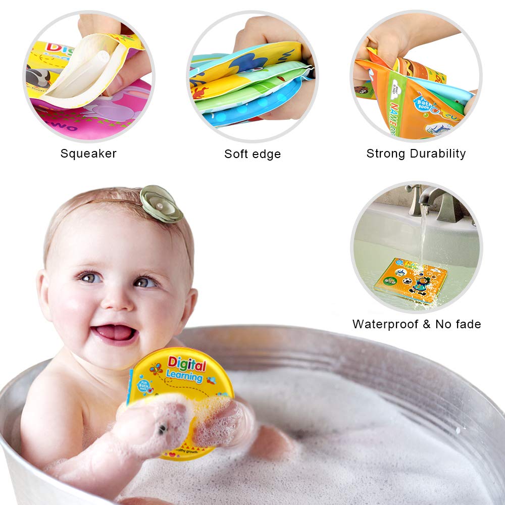 Baby Bath Toys, Nontoxic Bath Books for Babies Bath Time, Bathtub Toys for Toddlers 6 to 12 18