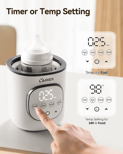 LAREX Bottle Warmer, Fast Baby Bottle Warmer for Breastmilk and Formula, with Timer and Accurate