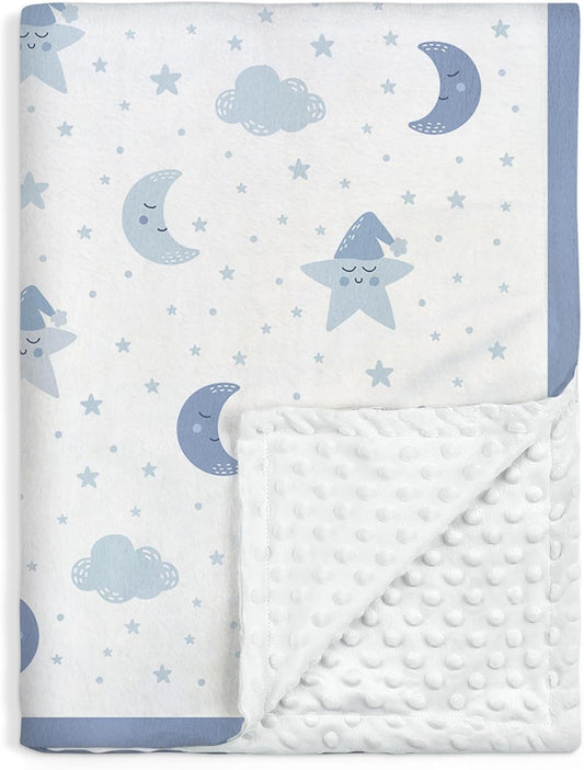 Star Baby Blanket 30 x 40 Inches for Boys Girls, Toddler Newborn Infant, Soft Plush Receiving