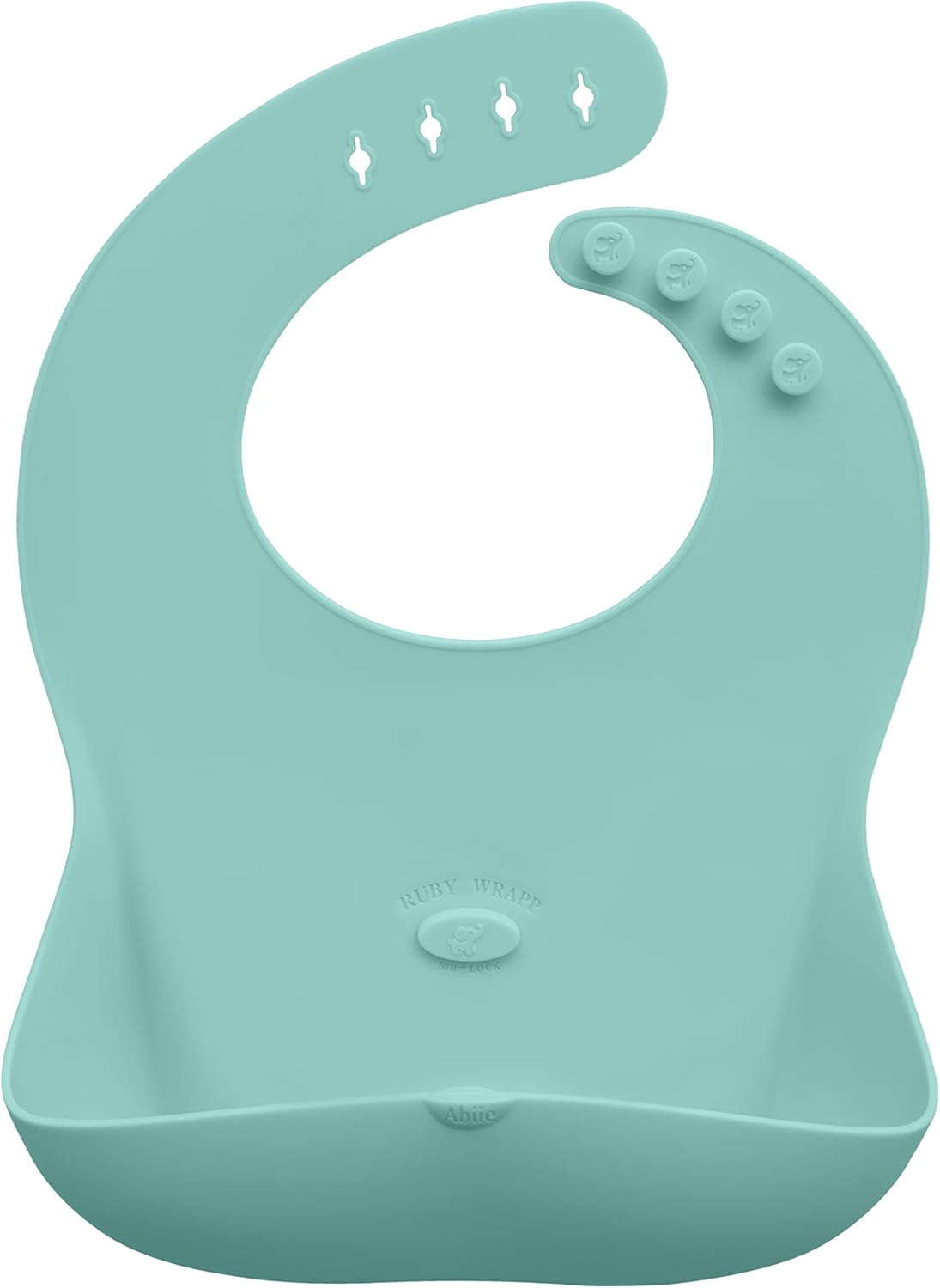 Abiie Ruby Wrapp Silicone Bibs for Babies with Front Pocket - Waterproof Bib - Stain Resistant