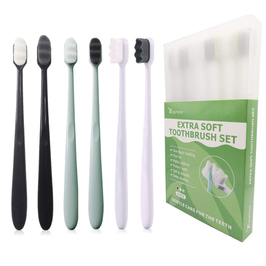 EasyHonor Extra Soft Toothbrush for Sensitive Gums, Micro Fur Manual Toothbrush with 20000 Soft