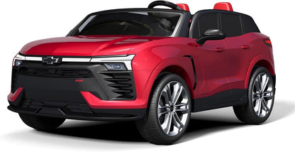 Jojoka Baby Car 24V 2-Seater SUV Licensed Chevrolet Blazer Ride On Toy w/Parent Remote Control,4xSpring Suspension, Wireless Music, Electric Vehicle Car for Kids Ages 3-8, Red