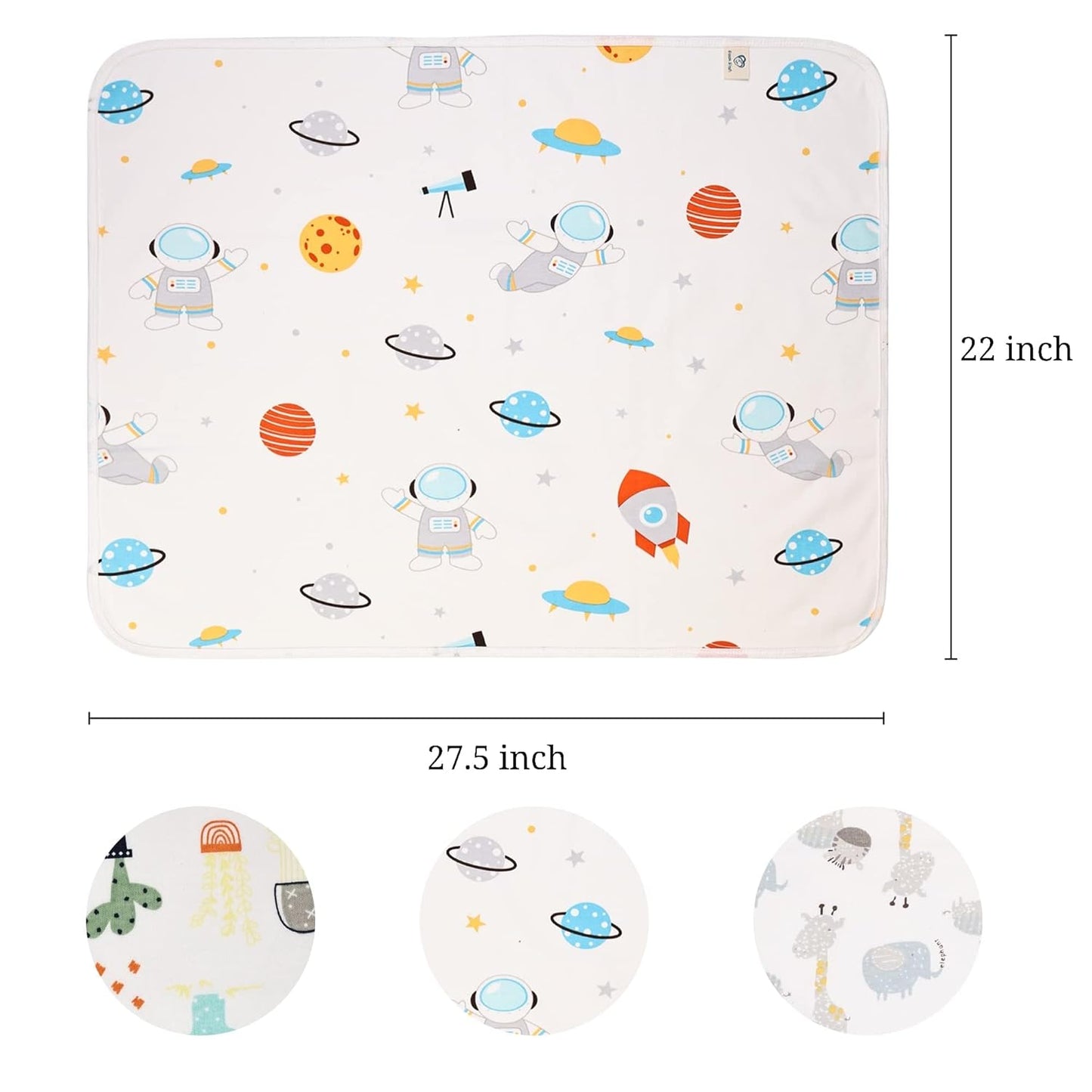 Baby Diaper Changing Pad Liners(22X27.5 inches) Soft Cotton Waterproof Changing Mat for Baby Underpads Mattress Mat Sheet Protector Portable Reusable Urine Pads for Travel Gear Pack of 3