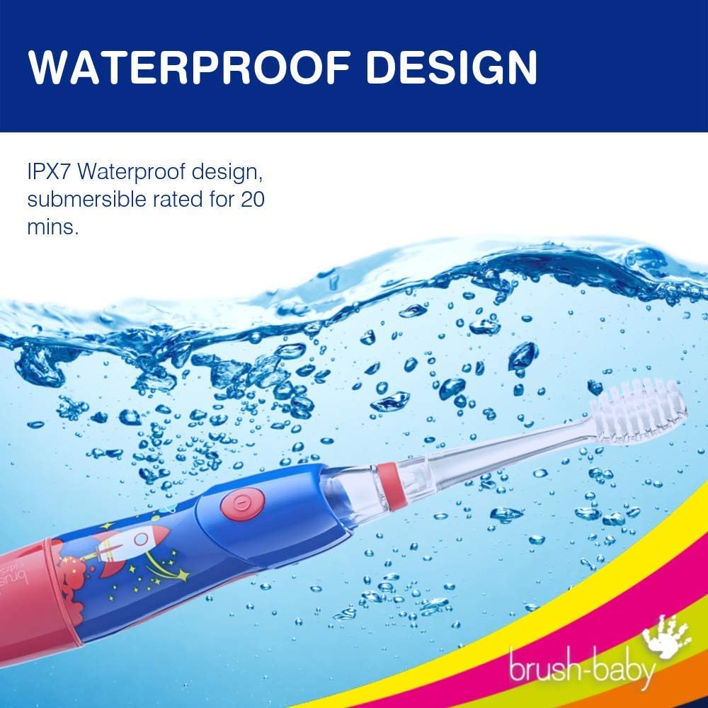 B07YVKSLHYBrush‑Baby - KidzSonic Rocket Kids Electric Toothbrush for Ages 3+ with Disco LED Lights