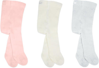 bistyle Baby Girls Tights Thick Leggings Soft | Warm Organic Cotton Stockings Pantyhose | Newborn Infant Toddler 3 Pack