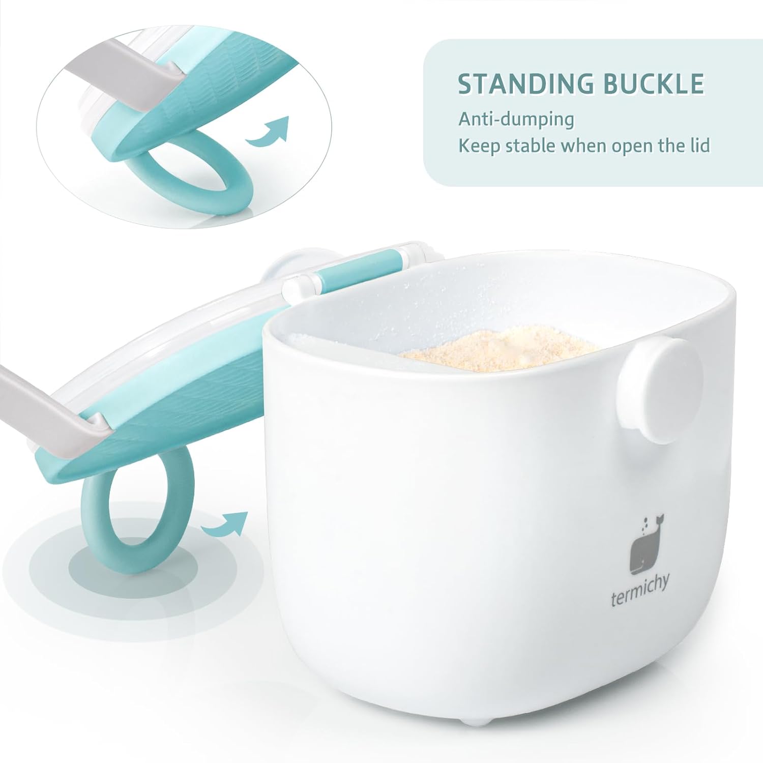 Termichy Baby Formula Dispenser, Portable Milk Powder Dispenser Container with Carry Handle and