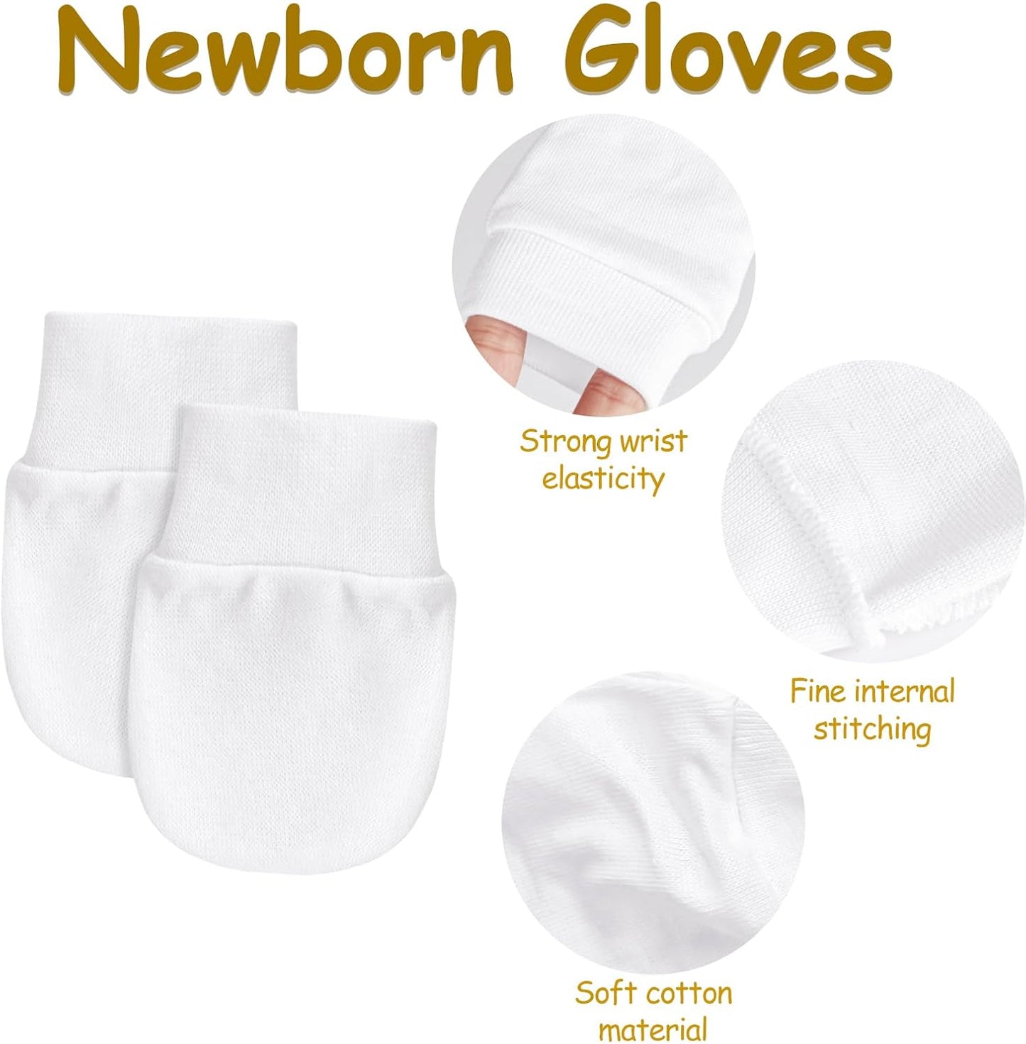 Baby Mittens No Scratch Mittens Infant Soft Gloves Mittens for 0-6 Months Boys Girls