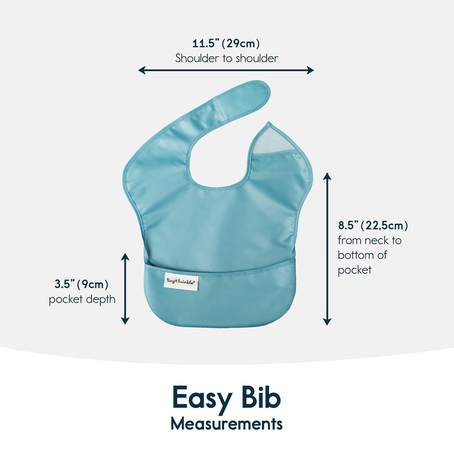 Tiny Twinkle Mess Proof Baby Bibs for Eating - Waterproof, Wipeable Bibs - Toddler Bibs - Travel