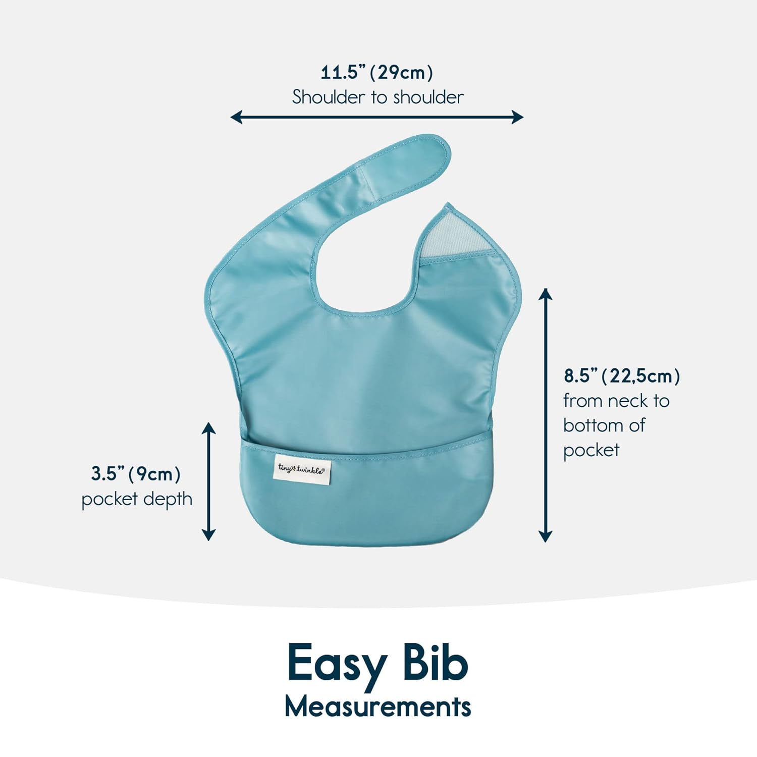 Tiny Twinkle Mess Proof Baby Bibs for Eating - Waterproof, Wipeable Bibs - Toddler Bibs - Travel