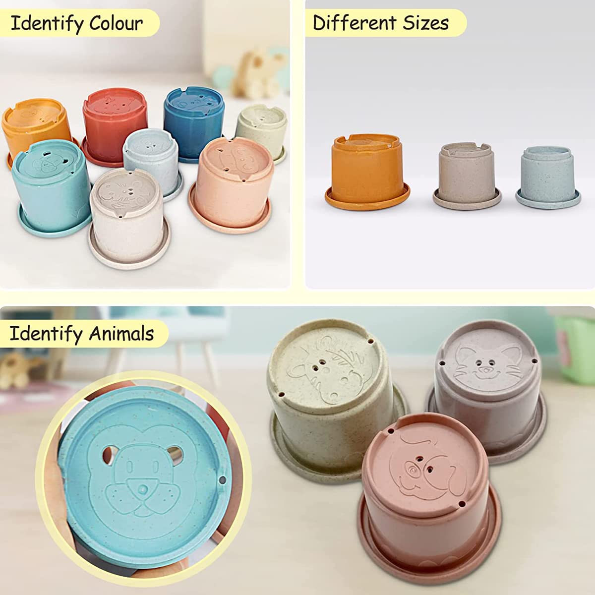 Cosaway Baby Stacking Nesting Cups Toys for Baby 6 to 12 Months, Montessori Toys for Toddler Gifts
