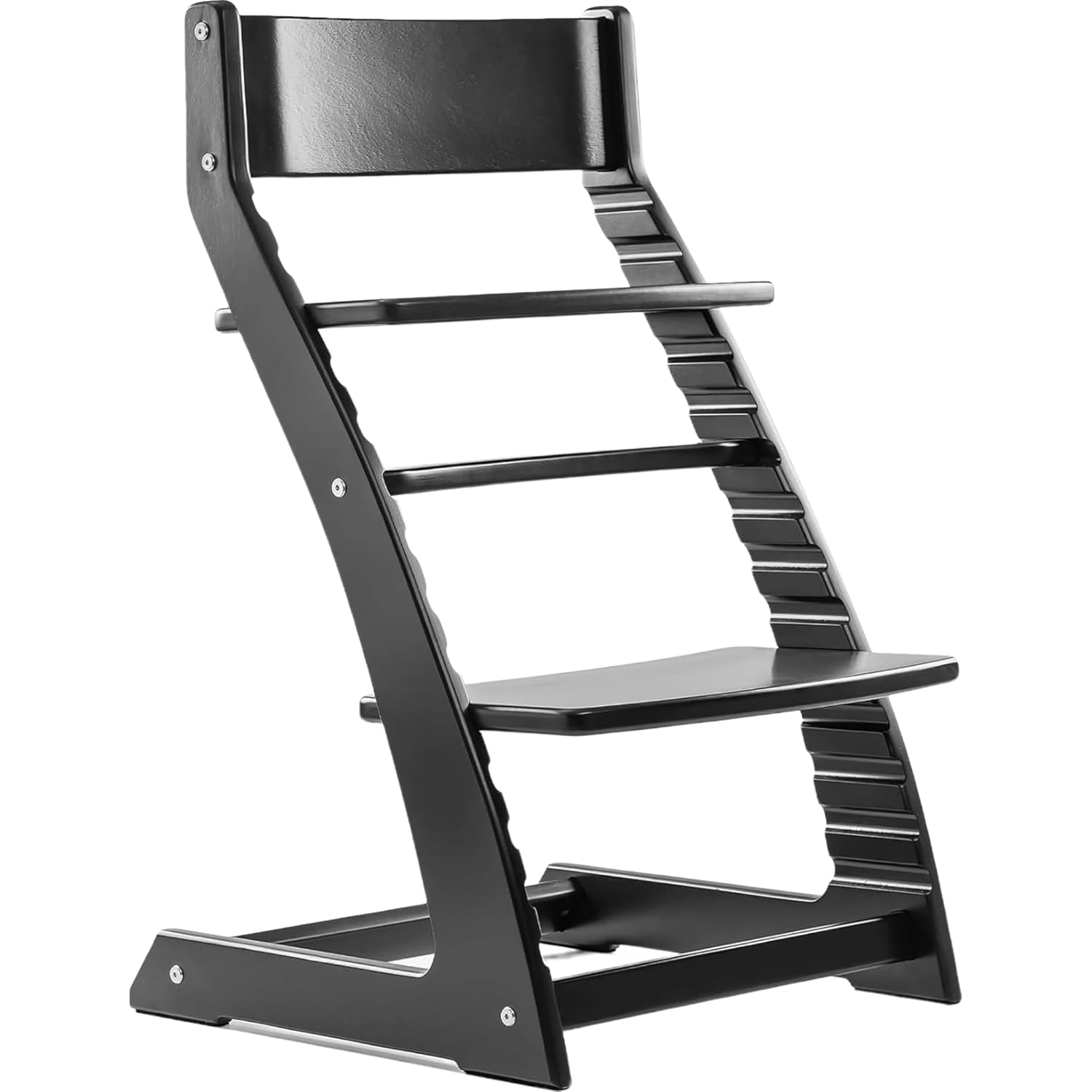 FORNEL Modern Black Wooden High Chair | The Adjustable Grow-with-Me Chair, A Sleek Alternative to