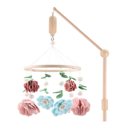 The Peanutshell Crib Mobile for Girls - Wooden Musical Baby Crib Mobile with 12 Lullabies