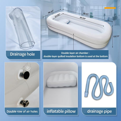 Medical Inflatable Bathtub,Inflatable Bed Bath,Medical PVC Bedside Shower Bathtub Kit,Bed Baths for