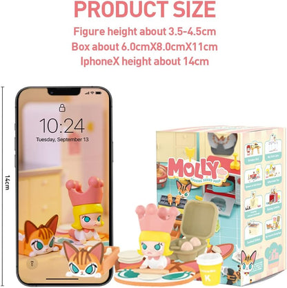 POP MART MOLLY Cooking Prop Blind Box Figures, Random Design Box Toys for Modern Home Decor, Collectible Toy Set for Desk Accessories, 8PC