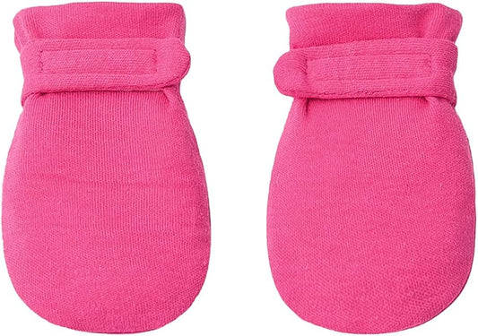 Newborn Baby No Scratch Mittens Stay On, 100% Cotton Breathable, Adjustable Infant Gloves for Baby Boys Girls Mittens