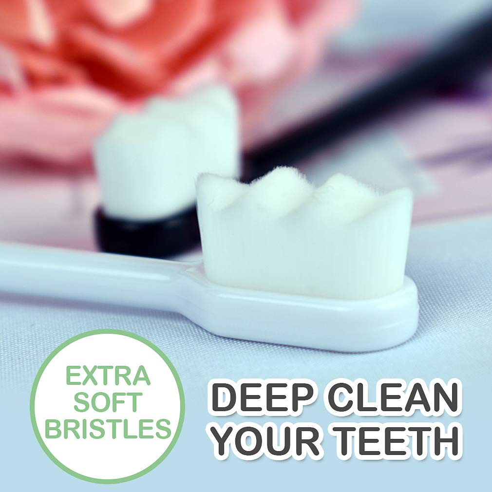 EasyHonor Extra Soft Toothbrush for Sensitive Gums, Micro Fur Manual Toothbrush with 20000 Soft