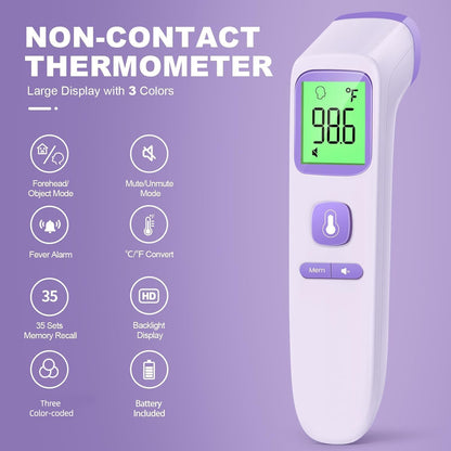 No-Touch Thermometer for Adults and Kids, Digital Accurate Baby Thermometer with Fever Alarm, 1