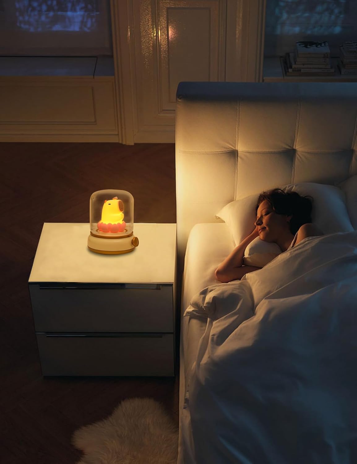 Lucky Capybara Night Light, Cute Lamp and Cozy Lighting,Rotate to Adjust Brightness,Rechargeable Night Light for Kids,Capybara Gift,Cute Stuff Gifts for Children,Lucky Capybara Bring Good Luck