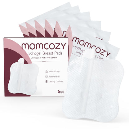 Momcozy Hydrogel Nipple Pads with Soothing Lanolin, Soothies Gel Nursing Pads Provide Instant