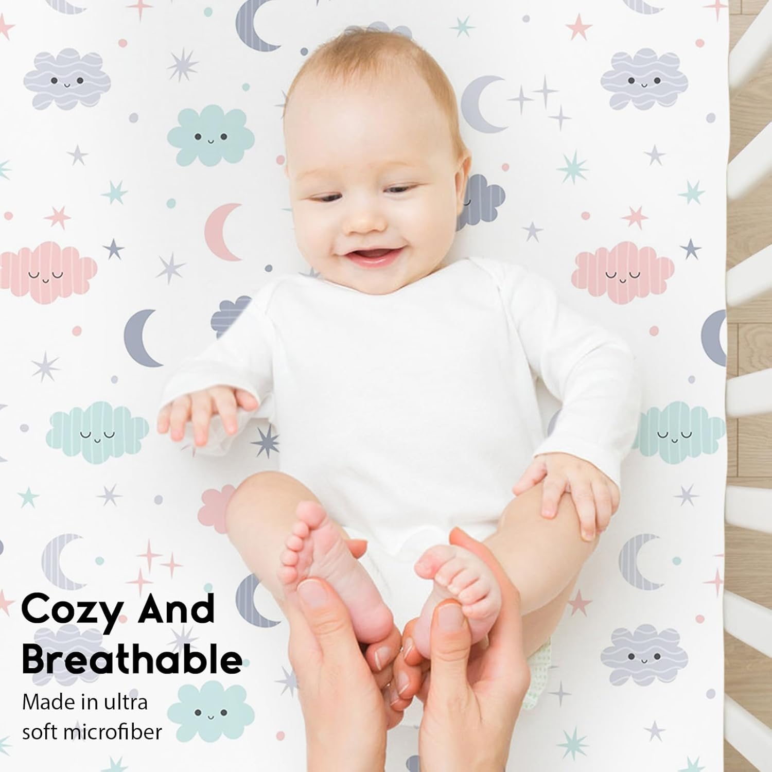 Yoofoss Baby Crib Sheets for Boys Girls, Fitted Crib Sheet 2 Pack for Standard Crib and Toddler