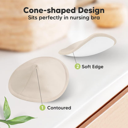 Organic Nursing Pads - 8 Washable Viscose Derived from Bamboo Breastfeeding Pads, Wash Bag
